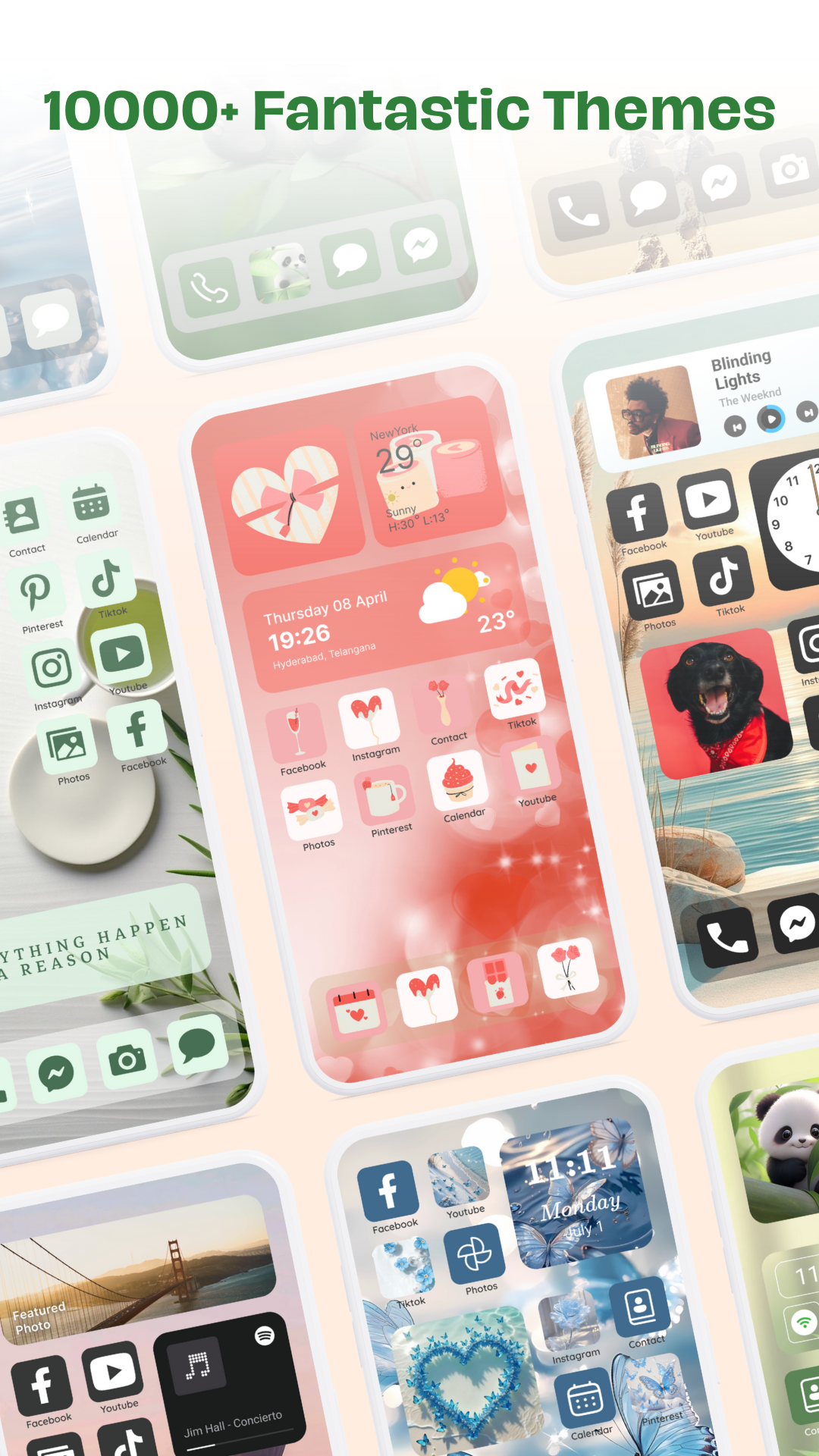 ThemePack App Preview showing 10000+ fantastic themes